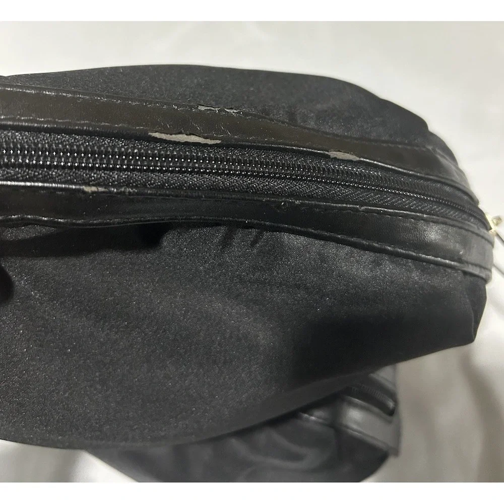 Donna Karan Cosmetic Bags Makeup Travel Pouch Black Fabric DK Design Logo 2 Pack